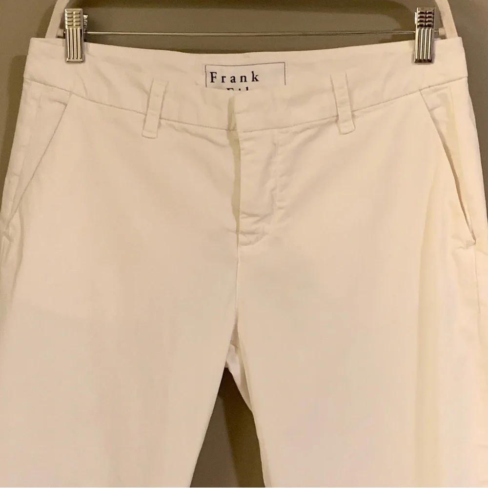 Frank & Eileen Wicklow The Italian Chino Performance Twill in White Pants Size 8 - Picture 11 of 15
